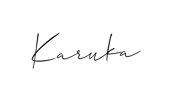 Karuka stylish signature style. Best Handwritten Sign (Allison_Script) for my name. Handwritten Signature Collection Ideas for my name Karuka. Karuka signature style 2 images and pictures png