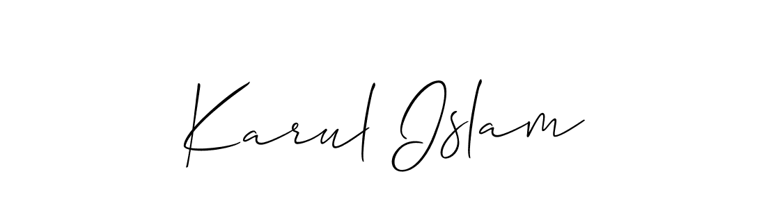 Make a beautiful signature design for name Karul Islam. With this signature (Allison_Script) style, you can create a handwritten signature for free. Karul Islam signature style 2 images and pictures png