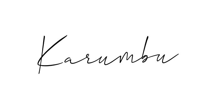 How to make Karumbu signature? Allison_Script is a professional autograph style. Create handwritten signature for Karumbu name. Karumbu signature style 2 images and pictures png