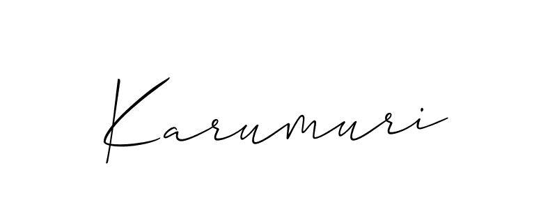 Use a signature maker to create a handwritten signature online. With this signature software, you can design (Allison_Script) your own signature for name Karumuri. Karumuri signature style 2 images and pictures png