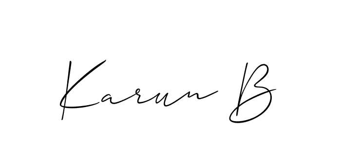 Make a beautiful signature design for name Karun B. With this signature (Allison_Script) style, you can create a handwritten signature for free. Karun B signature style 2 images and pictures png