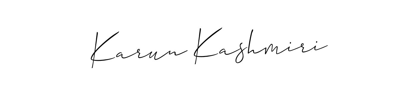 How to make Karun Kashmiri name signature. Use Allison_Script style for creating short signs online. This is the latest handwritten sign. Karun Kashmiri signature style 2 images and pictures png