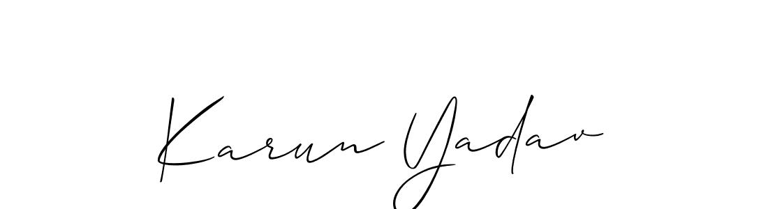 Use a signature maker to create a handwritten signature online. With this signature software, you can design (Allison_Script) your own signature for name Karun Yadav. Karun Yadav signature style 2 images and pictures png