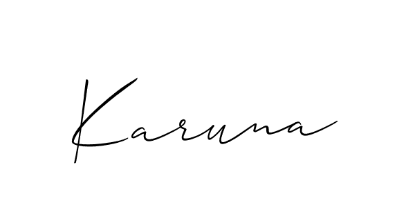 How to make Karuna signature? Allison_Script is a professional autograph style. Create handwritten signature for Karuna name. Karuna signature style 2 images and pictures png