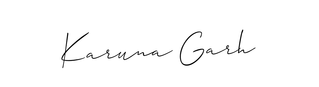 Also we have Karuna Garh name is the best signature style. Create professional handwritten signature collection using Allison_Script autograph style. Karuna Garh signature style 2 images and pictures png