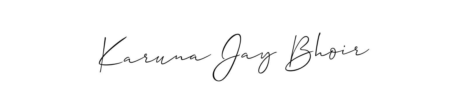 Also we have Karuna Jay Bhoir name is the best signature style. Create professional handwritten signature collection using Allison_Script autograph style. Karuna Jay Bhoir signature style 2 images and pictures png