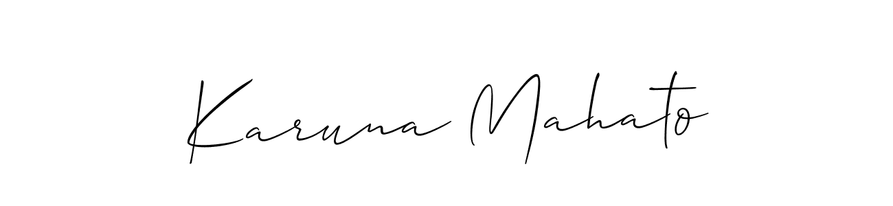 Also You can easily find your signature by using the search form. We will create Karuna Mahato name handwritten signature images for you free of cost using Allison_Script sign style. Karuna Mahato signature style 2 images and pictures png