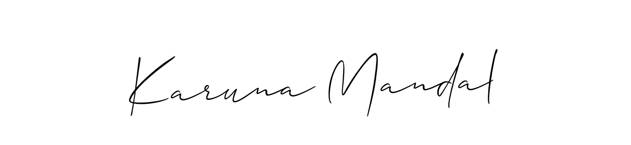 Also we have Karuna Mandal name is the best signature style. Create professional handwritten signature collection using Allison_Script autograph style. Karuna Mandal signature style 2 images and pictures png