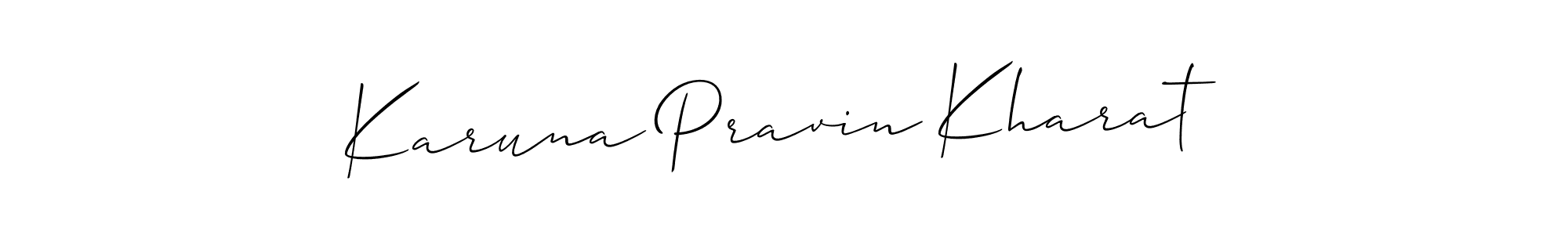 Create a beautiful signature design for name Karuna Pravin Kharat. With this signature (Allison_Script) fonts, you can make a handwritten signature for free. Karuna Pravin Kharat signature style 2 images and pictures png