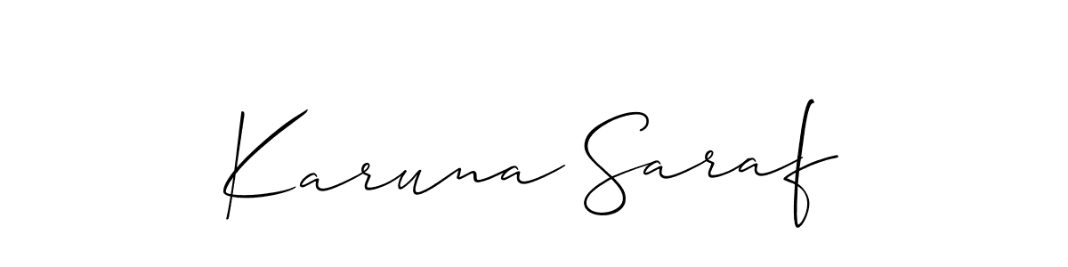 Karuna Saraf stylish signature style. Best Handwritten Sign (Allison_Script) for my name. Handwritten Signature Collection Ideas for my name Karuna Saraf. Karuna Saraf signature style 2 images and pictures png