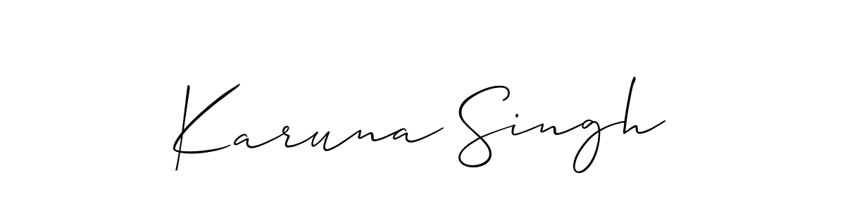 You should practise on your own different ways (Allison_Script) to write your name (Karuna Singh) in signature. don't let someone else do it for you. Karuna Singh signature style 2 images and pictures png