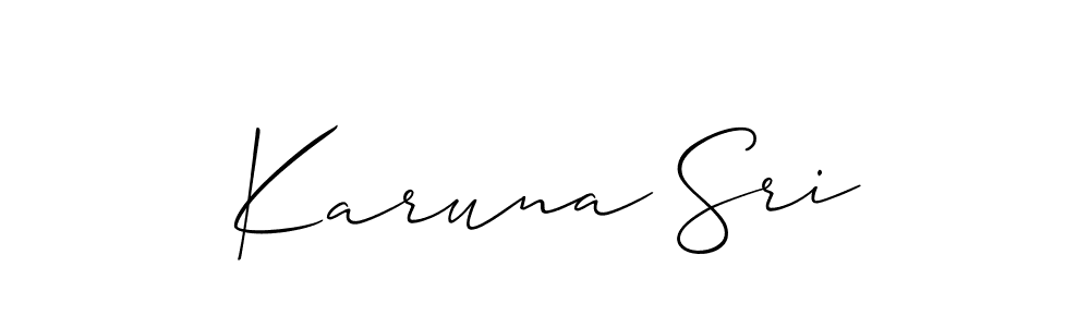 Create a beautiful signature design for name Karuna Sri. With this signature (Allison_Script) fonts, you can make a handwritten signature for free. Karuna Sri signature style 2 images and pictures png