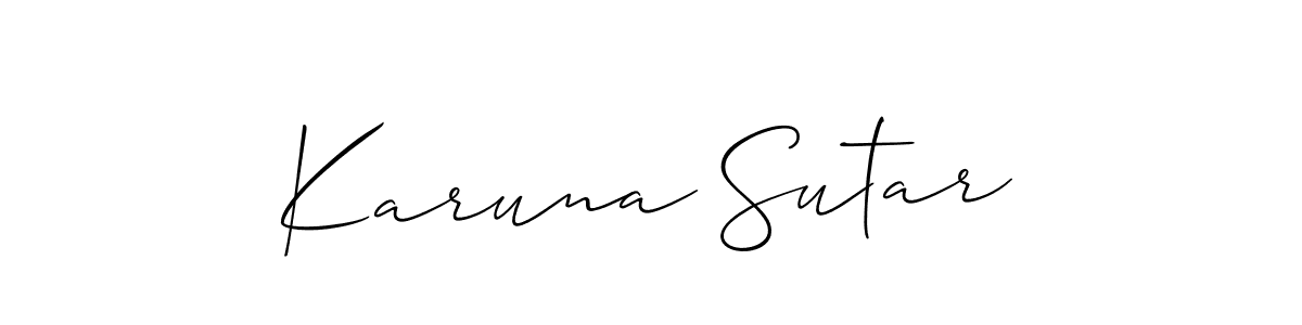 Allison_Script is a professional signature style that is perfect for those who want to add a touch of class to their signature. It is also a great choice for those who want to make their signature more unique. Get Karuna Sutar name to fancy signature for free. Karuna Sutar signature style 2 images and pictures png