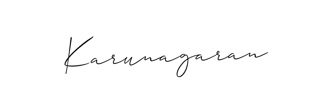 Make a beautiful signature design for name Karunagaran. With this signature (Allison_Script) style, you can create a handwritten signature for free. Karunagaran signature style 2 images and pictures png