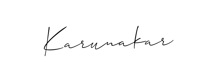 How to Draw Karunakar signature style? Allison_Script is a latest design signature styles for name Karunakar. Karunakar signature style 2 images and pictures png