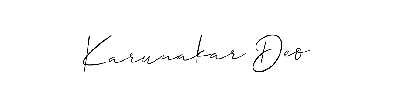 How to Draw Karunakar Deo signature style? Allison_Script is a latest design signature styles for name Karunakar Deo. Karunakar Deo signature style 2 images and pictures png