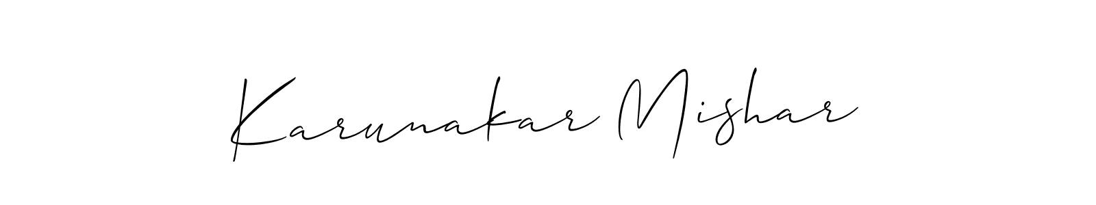 Also we have Karunakar Mishar name is the best signature style. Create professional handwritten signature collection using Allison_Script autograph style. Karunakar Mishar signature style 2 images and pictures png