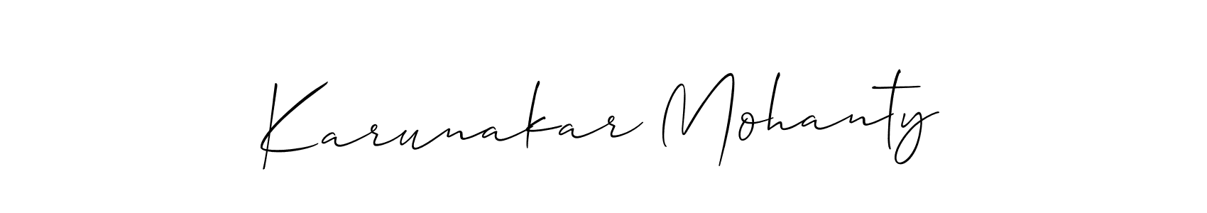 Use a signature maker to create a handwritten signature online. With this signature software, you can design (Allison_Script) your own signature for name Karunakar Mohanty. Karunakar Mohanty signature style 2 images and pictures png