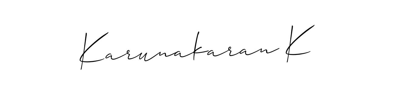This is the best signature style for the Karunakaran K name. Also you like these signature font (Allison_Script). Mix name signature. Karunakaran K signature style 2 images and pictures png