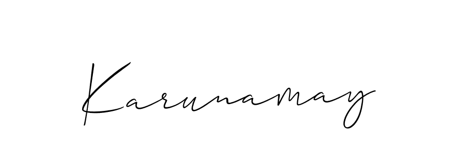 Use a signature maker to create a handwritten signature online. With this signature software, you can design (Allison_Script) your own signature for name Karunamay. Karunamay signature style 2 images and pictures png