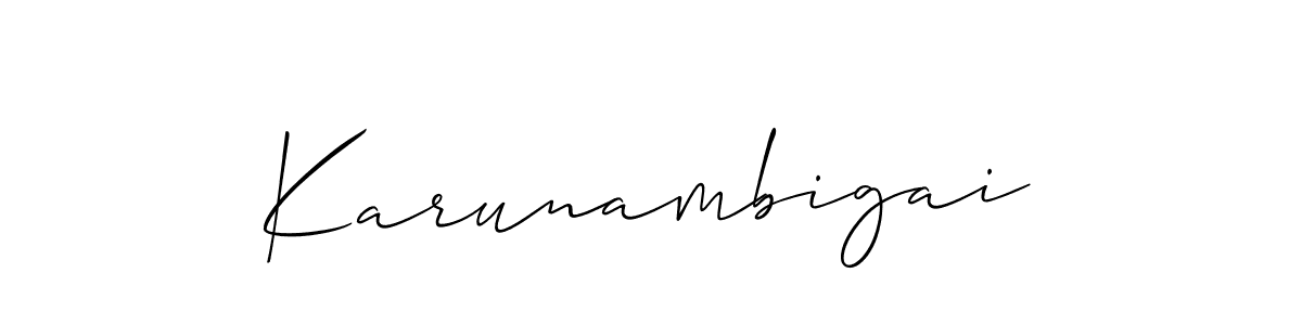 Best and Professional Signature Style for Karunambigai. Allison_Script Best Signature Style Collection. Karunambigai signature style 2 images and pictures png