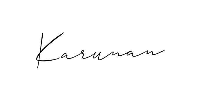 You should practise on your own different ways (Allison_Script) to write your name (Karunan) in signature. don't let someone else do it for you. Karunan signature style 2 images and pictures png