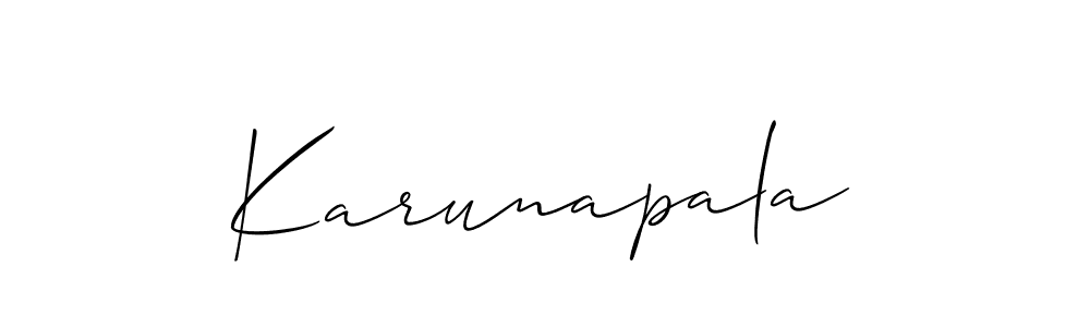 You should practise on your own different ways (Allison_Script) to write your name (Karunapala) in signature. don't let someone else do it for you. Karunapala signature style 2 images and pictures png