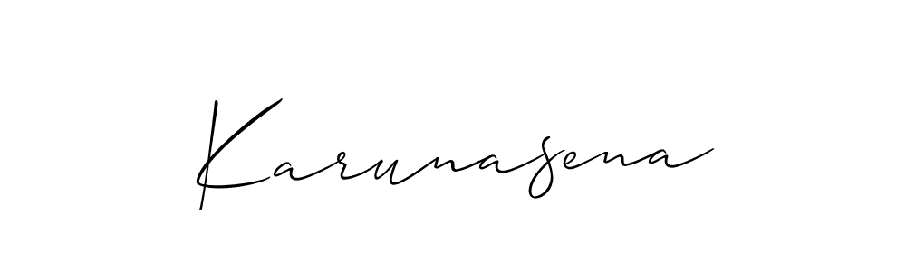 How to make Karunasena signature? Allison_Script is a professional autograph style. Create handwritten signature for Karunasena name. Karunasena signature style 2 images and pictures png