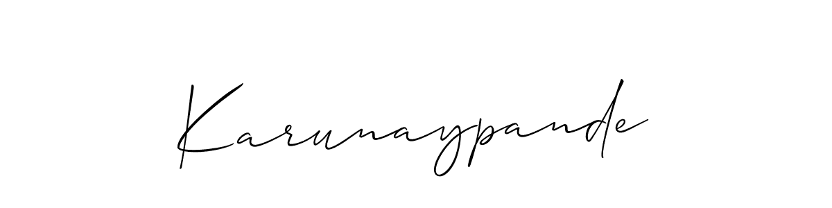 Create a beautiful signature design for name Karunaypande. With this signature (Allison_Script) fonts, you can make a handwritten signature for free. Karunaypande signature style 2 images and pictures png