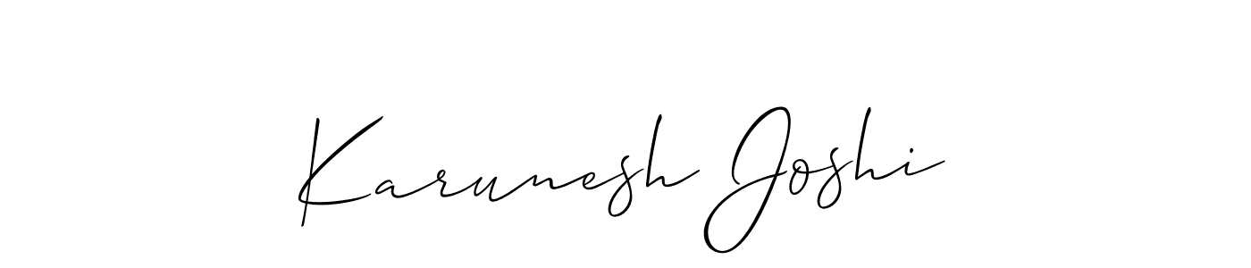 Use a signature maker to create a handwritten signature online. With this signature software, you can design (Allison_Script) your own signature for name Karunesh Joshi. Karunesh Joshi signature style 2 images and pictures png