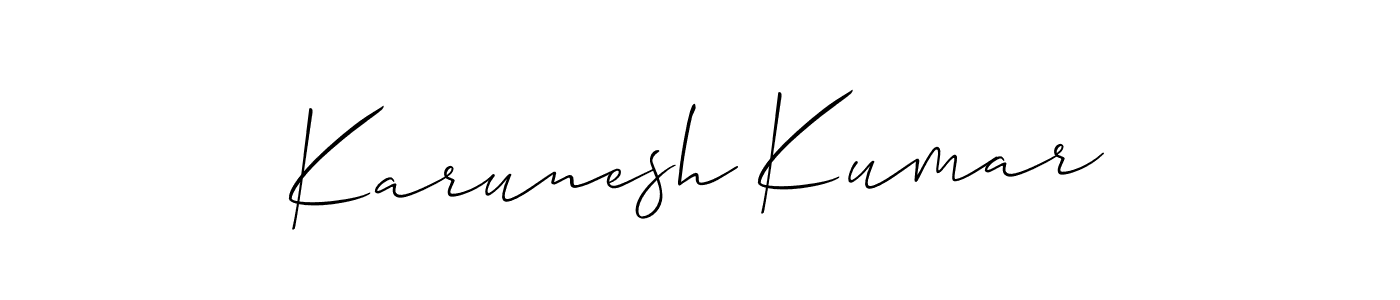 Karunesh Kumar stylish signature style. Best Handwritten Sign (Allison_Script) for my name. Handwritten Signature Collection Ideas for my name Karunesh Kumar. Karunesh Kumar signature style 2 images and pictures png