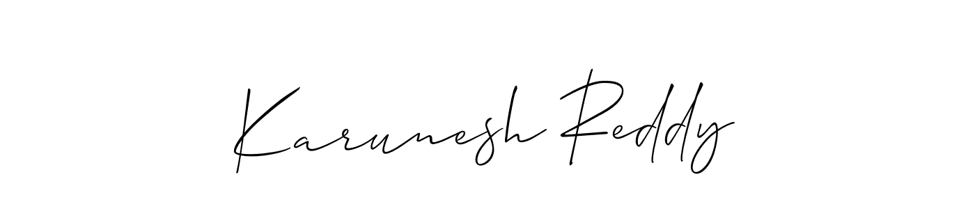 You should practise on your own different ways (Allison_Script) to write your name (Karunesh Reddy) in signature. don't let someone else do it for you. Karunesh Reddy signature style 2 images and pictures png