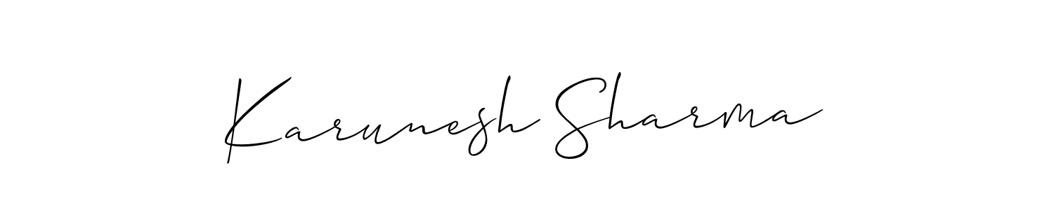 Make a short Karunesh Sharma signature style. Manage your documents anywhere anytime using Allison_Script. Create and add eSignatures, submit forms, share and send files easily. Karunesh Sharma signature style 2 images and pictures png