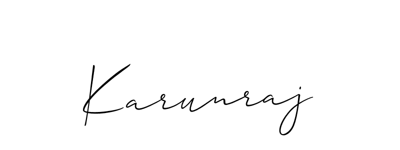 It looks lik you need a new signature style for name Karunraj. Design unique handwritten (Allison_Script) signature with our free signature maker in just a few clicks. Karunraj signature style 2 images and pictures png