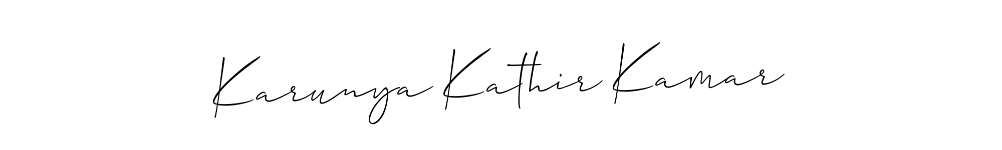 How to make Karunya Kathir Kamar name signature. Use Allison_Script style for creating short signs online. This is the latest handwritten sign. Karunya Kathir Kamar signature style 2 images and pictures png