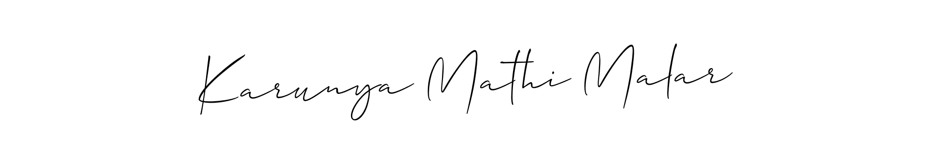 Here are the top 10 professional signature styles for the name Karunya Mathi Malar. These are the best autograph styles you can use for your name. Karunya Mathi Malar signature style 2 images and pictures png