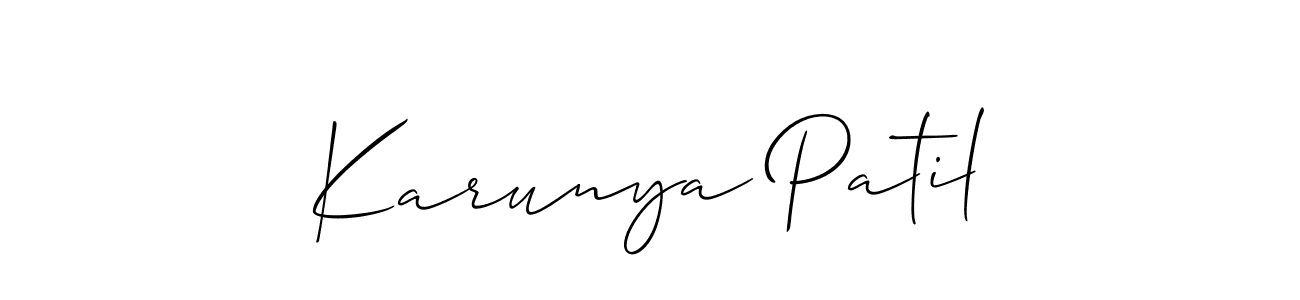 You can use this online signature creator to create a handwritten signature for the name Karunya Patil. This is the best online autograph maker. Karunya Patil signature style 2 images and pictures png