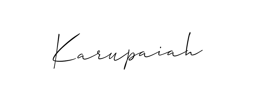 Make a beautiful signature design for name Karupaiah. With this signature (Allison_Script) style, you can create a handwritten signature for free. Karupaiah signature style 2 images and pictures png