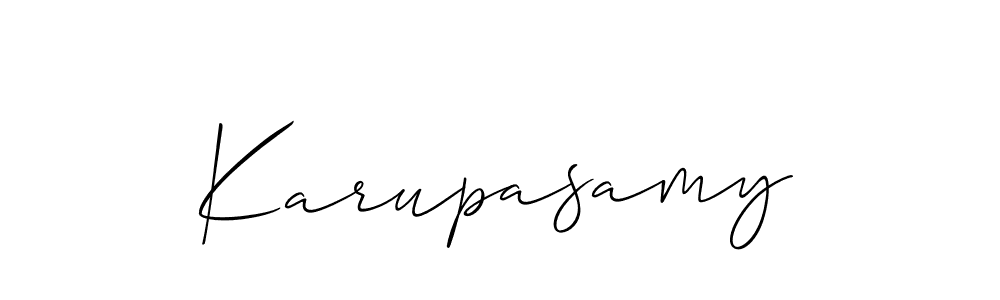 Use a signature maker to create a handwritten signature online. With this signature software, you can design (Allison_Script) your own signature for name Karupasamy. Karupasamy signature style 2 images and pictures png