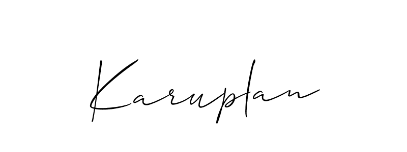 Create a beautiful signature design for name Karuplan. With this signature (Allison_Script) fonts, you can make a handwritten signature for free. Karuplan signature style 2 images and pictures png
