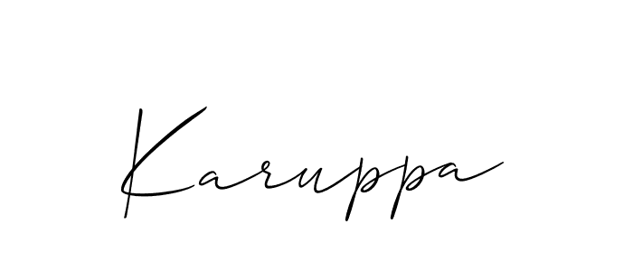 if you are searching for the best signature style for your name Karuppa. so please give up your signature search. here we have designed multiple signature styles  using Allison_Script. Karuppa signature style 2 images and pictures png