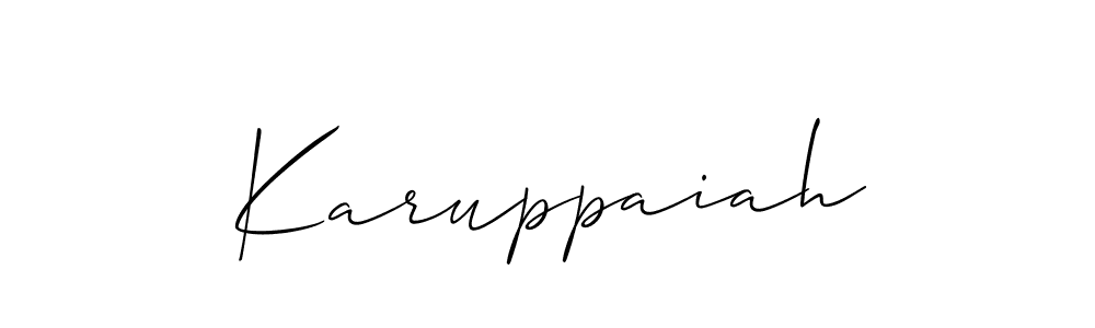 Use a signature maker to create a handwritten signature online. With this signature software, you can design (Allison_Script) your own signature for name Karuppaiah. Karuppaiah signature style 2 images and pictures png