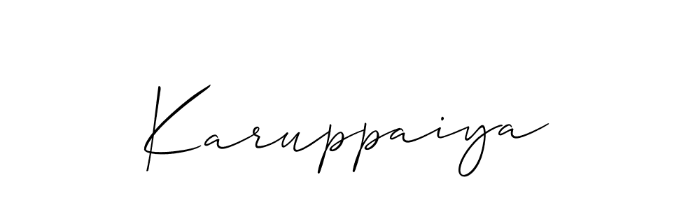 Create a beautiful signature design for name Karuppaiya. With this signature (Allison_Script) fonts, you can make a handwritten signature for free. Karuppaiya signature style 2 images and pictures png