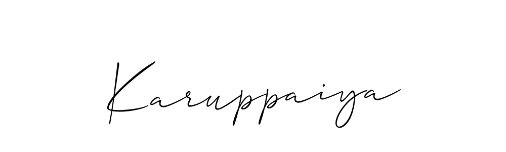 Create a beautiful signature design for name Karuppaiya. With this signature (Allison_Script) fonts, you can make a handwritten signature for free. Karuppaiya signature style 2 images and pictures png