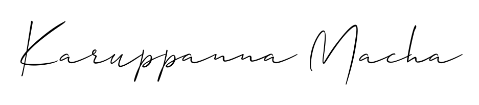 Get inspired by this graceful Allison_Script signature style for name Karuppanna Macha. Smooth loops and balanced proportions for everyday use. Karuppanna Macha signature style 2 images and pictures png