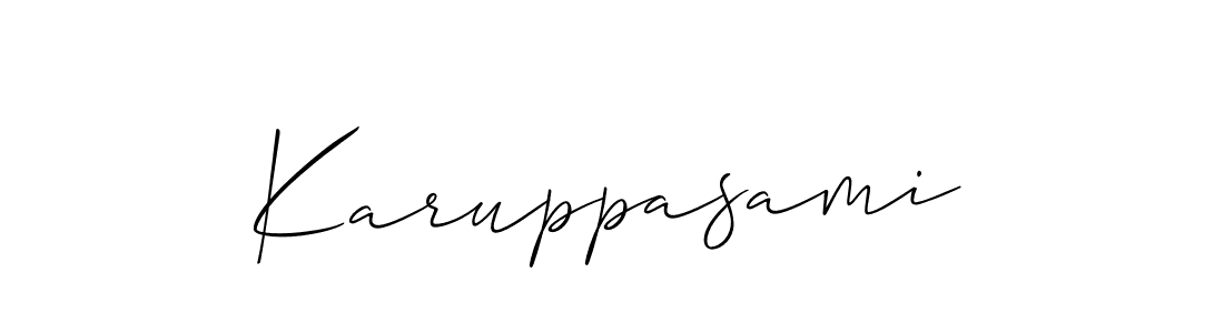 You should practise on your own different ways (Allison_Script) to write your name (Karuppasami) in signature. don't let someone else do it for you. Karuppasami signature style 2 images and pictures png