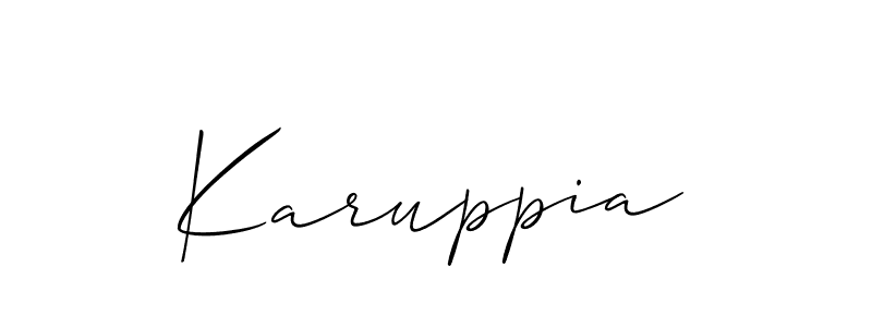 Best and Professional Signature Style for Karuppia. Allison_Script Best Signature Style Collection. Karuppia signature style 2 images and pictures png