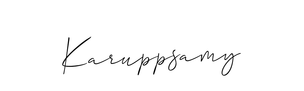 It looks lik you need a new signature style for name Karuppsamy. Design unique handwritten (Allison_Script) signature with our free signature maker in just a few clicks. Karuppsamy signature style 2 images and pictures png