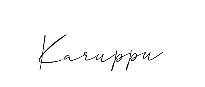 Create a beautiful signature design for name Karuppu. With this signature (Allison_Script) fonts, you can make a handwritten signature for free. Karuppu signature style 2 images and pictures png