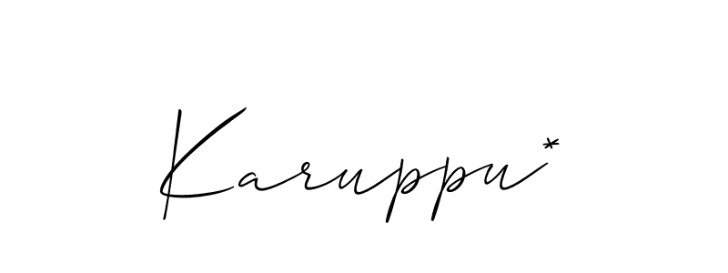 The best way (Allison_Script) to make a short signature is to pick only two or three words in your name. The name Karuppu* include a total of six letters. For converting this name. Karuppu* signature style 2 images and pictures png